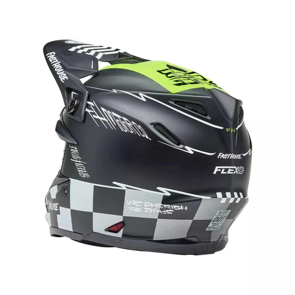 Casco Bell 9s-Flex FASTHOUSE SMOKE BOMB NERO/HIVIZ YELLOW