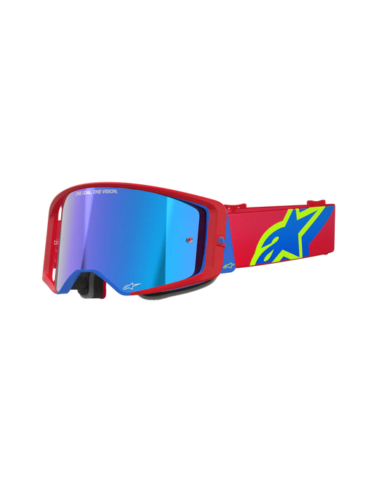 Maschera MX Alpinestars Supertech Rosso Mirror Blu