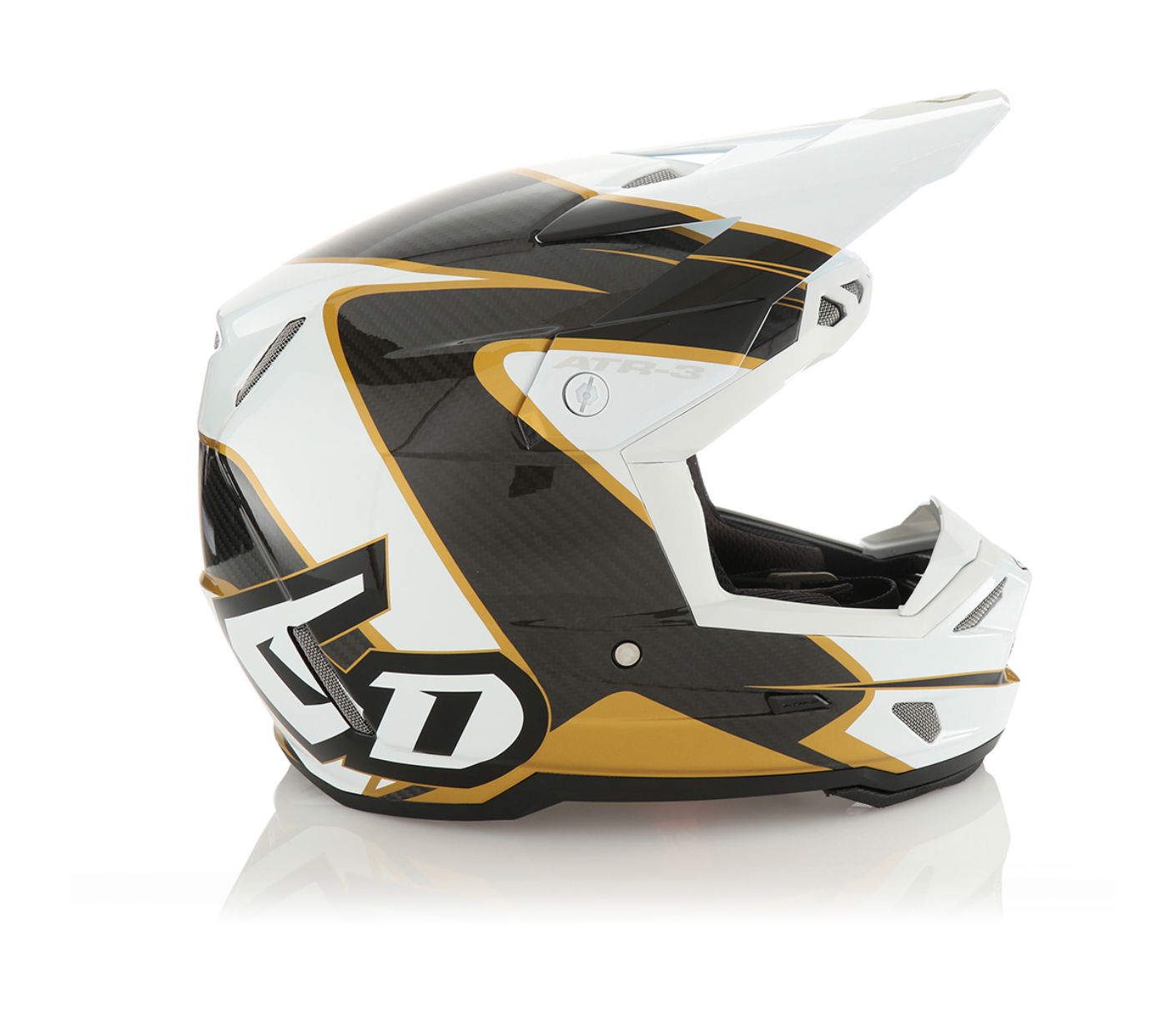 Casco 6D ATR-3 WAVE Oro e Bianco Lucido