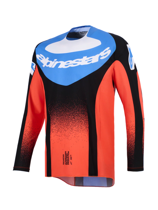 Maglia Alpinestars Techstar Knif Nero, Blu, Arancione