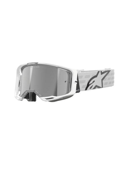Maschera Alpinestars  Vision 8 Corp Bianca Mirror Silver