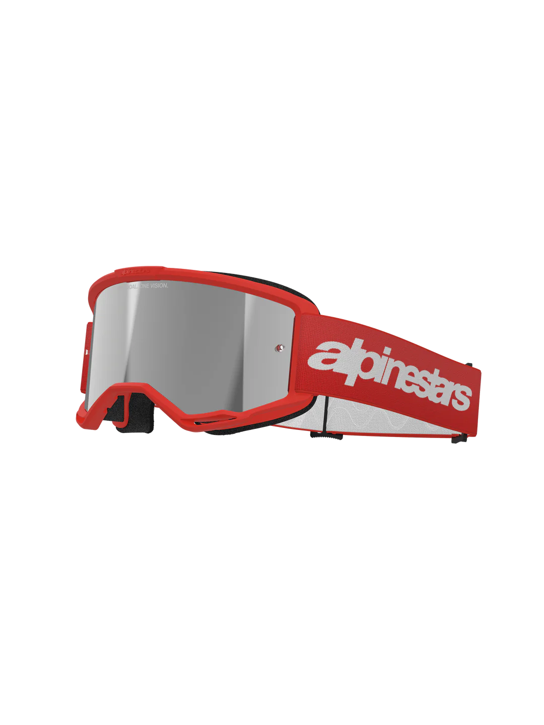 Maschera Alpinestars Vision 3 Wordmark Rossa Mirror Silver