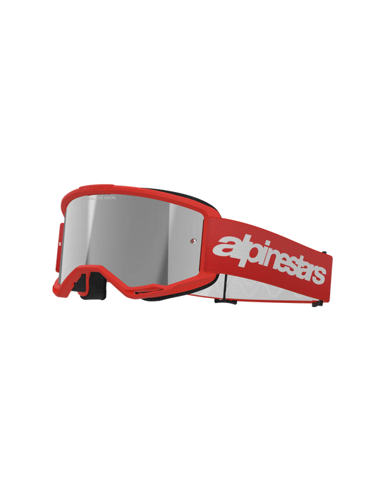 Maschera Alpinestars Vision 3 Wordmark Rossa Mirror Silver