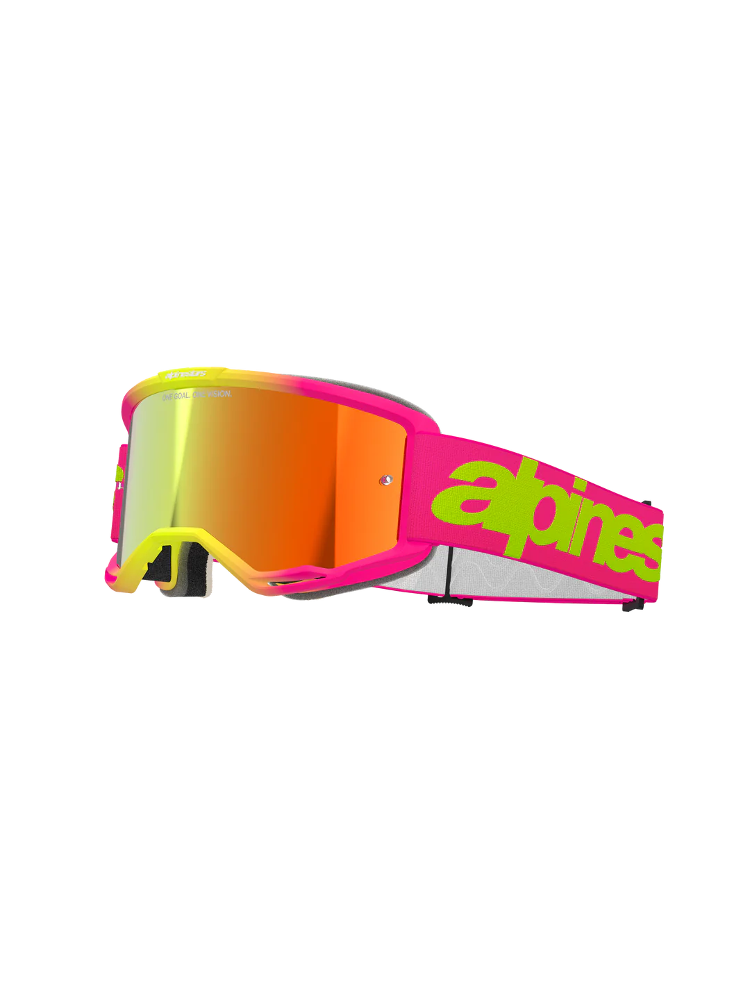 Maschera Alpinestars Vision 5 Wordmark Rosa Gialla Mirror Rosso