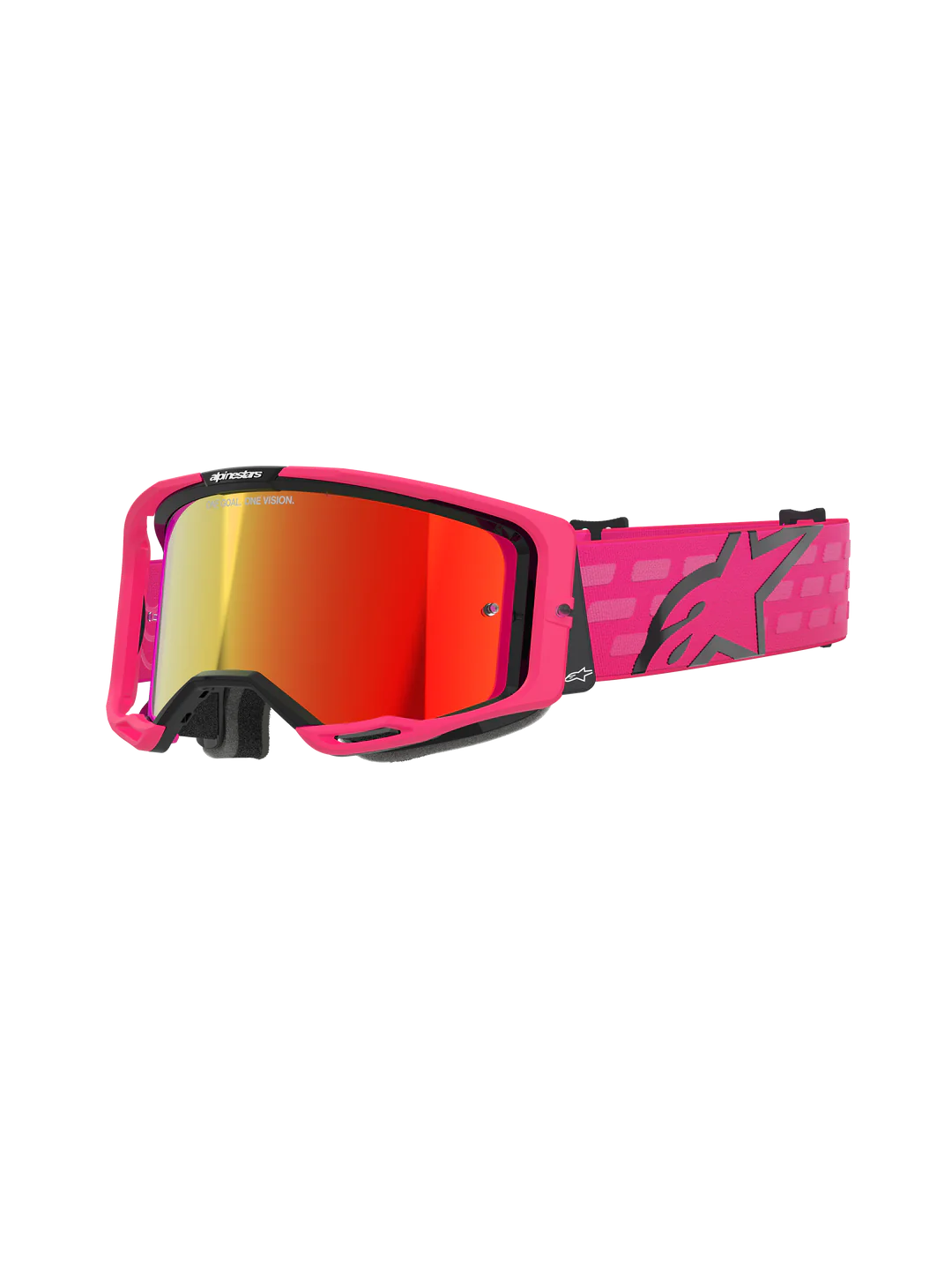 Maschera Alpinestars  Vision 8 Corp Rosa Mirror Rosso