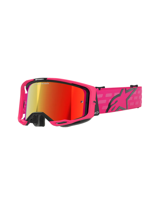 Maschera Alpinestars  Vision 8 Corp Rosa Mirror Rosso