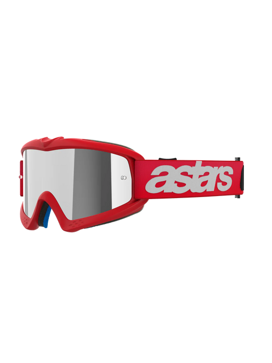 Maschera Alpinestars Bambini Vision Rosso Mirror Silver