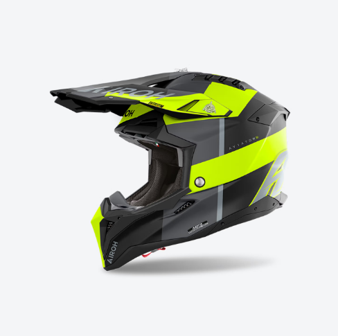 Casco Airoh AVIATOR 3 MONARCH Giallo/Grigio Opaco