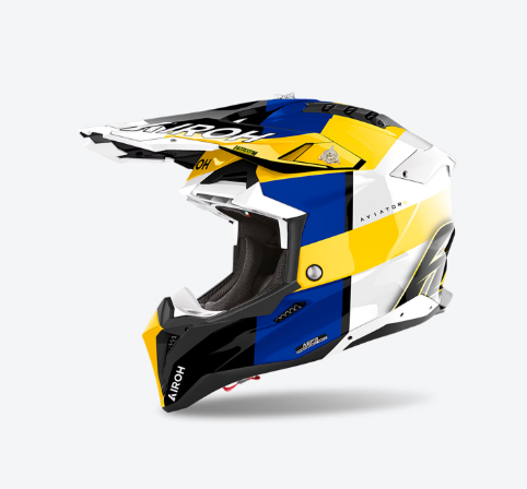 Casco Airoh AVIATOR 3 MONARCH Blu/Giallo