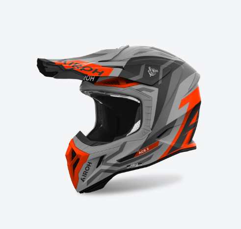 Casco Airoh AVIATOR ACE 2 GROUND Grigio/Arancione Opaco