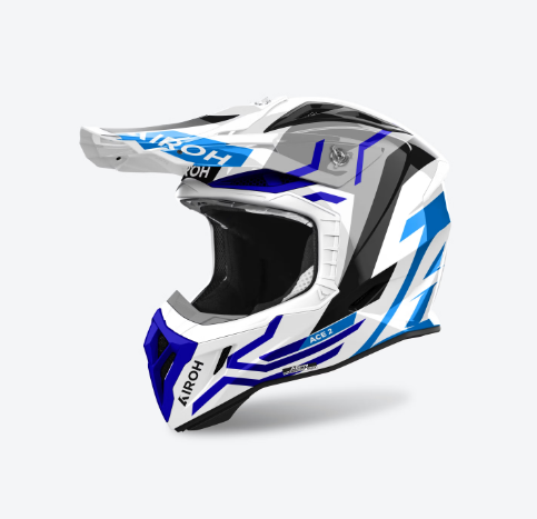 Casco Airoh AVIATOR ACE 2 GROUND Blu/Grigio Lucido