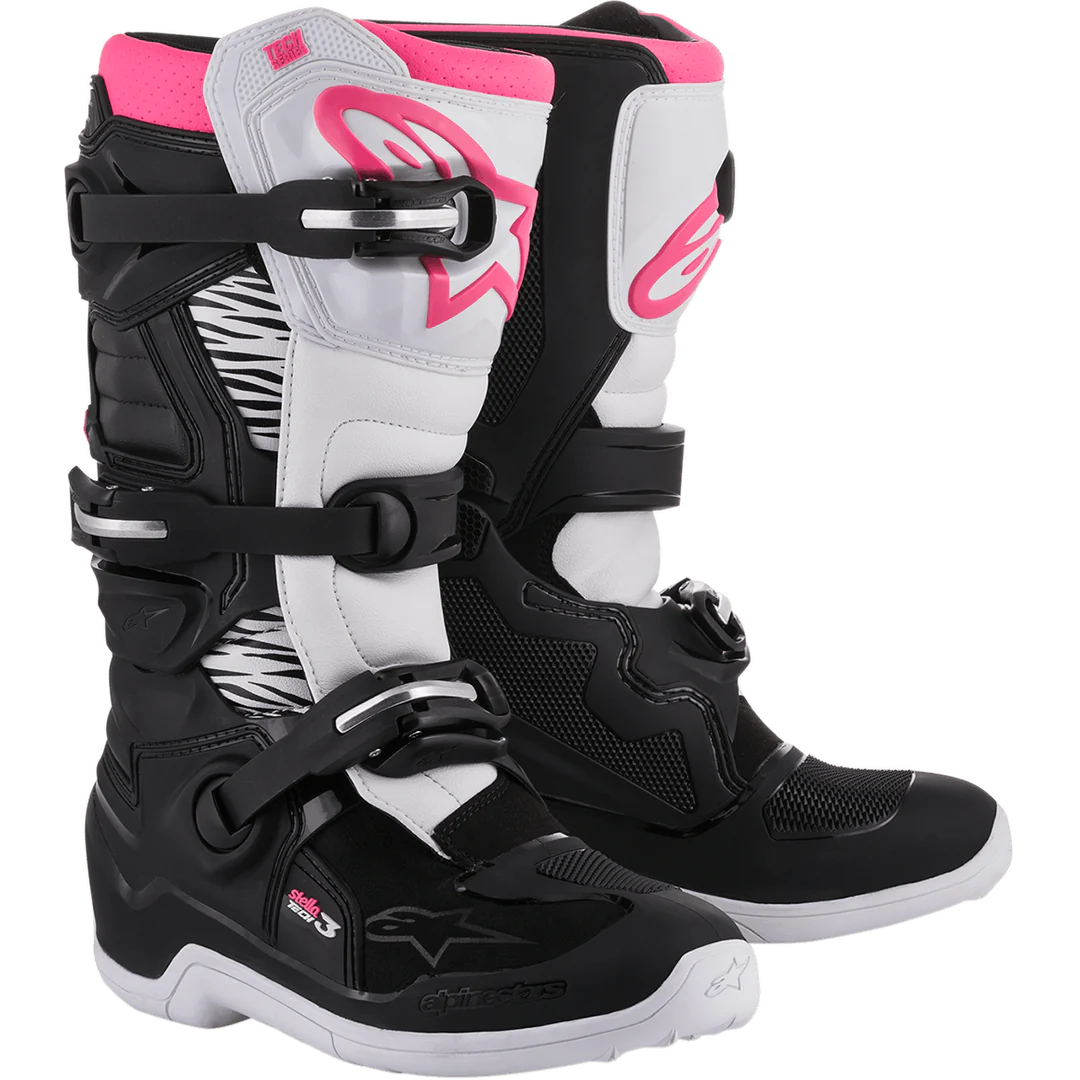 Stivali Cross Alpinestars Woman Stella Tech 3 Rosa e Bianco