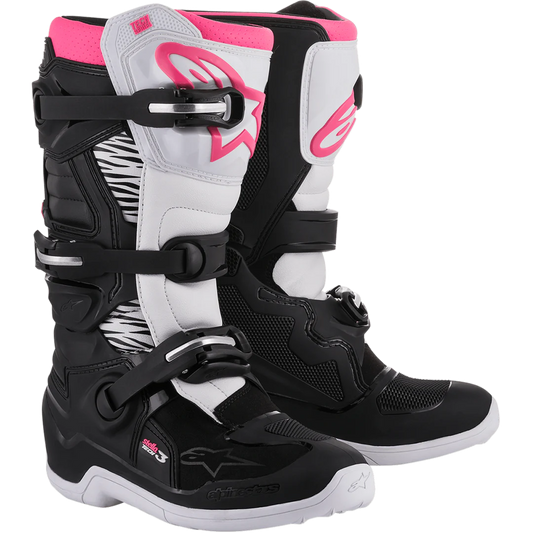 Stivali Cross Alpinestars Woman Stella Tech 3 Rosa e Bianco