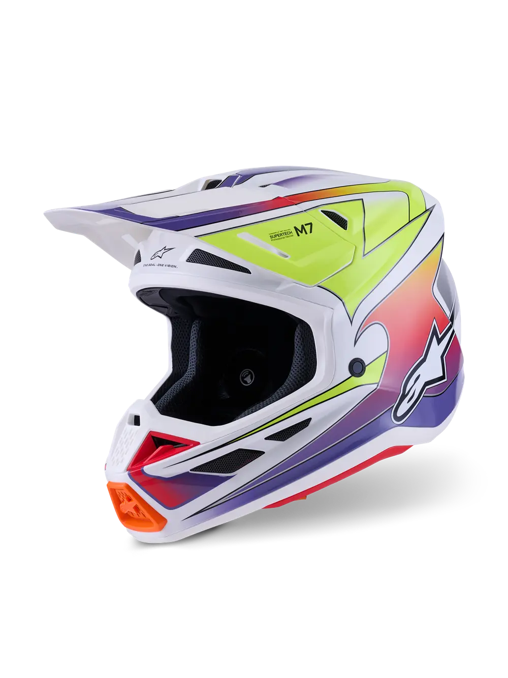 Casco Alpinestars  Supertech M7 Fuse Viola, Bianco, Giallo