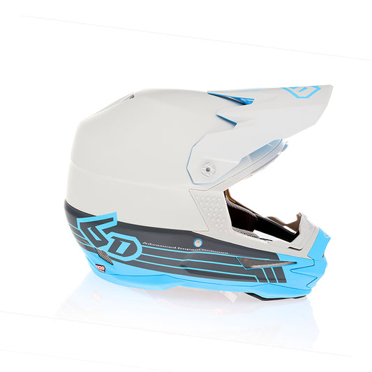 Casco 6D ATR-1 SPLIT CYAN Bianco Opaco