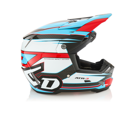 Casco 6D ATR-3 HYPER Rosso e Ciano Opaco