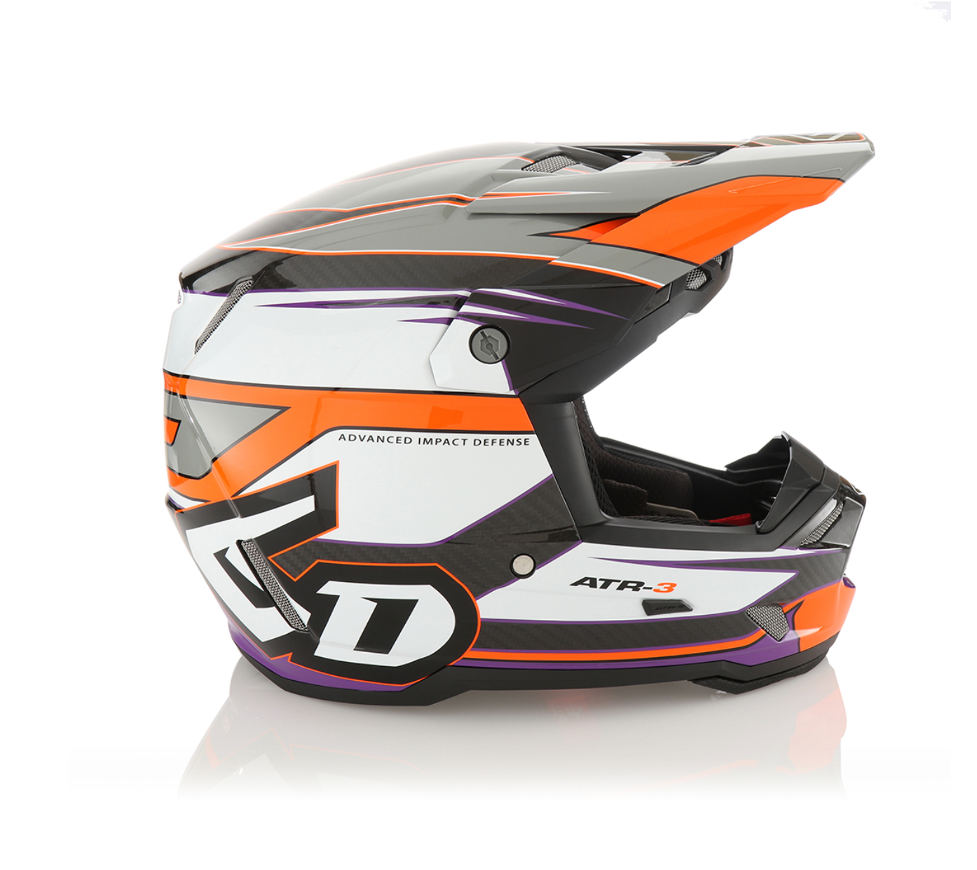 Casco 6D ATR-3 HYPER Arancione e Viola Lucido