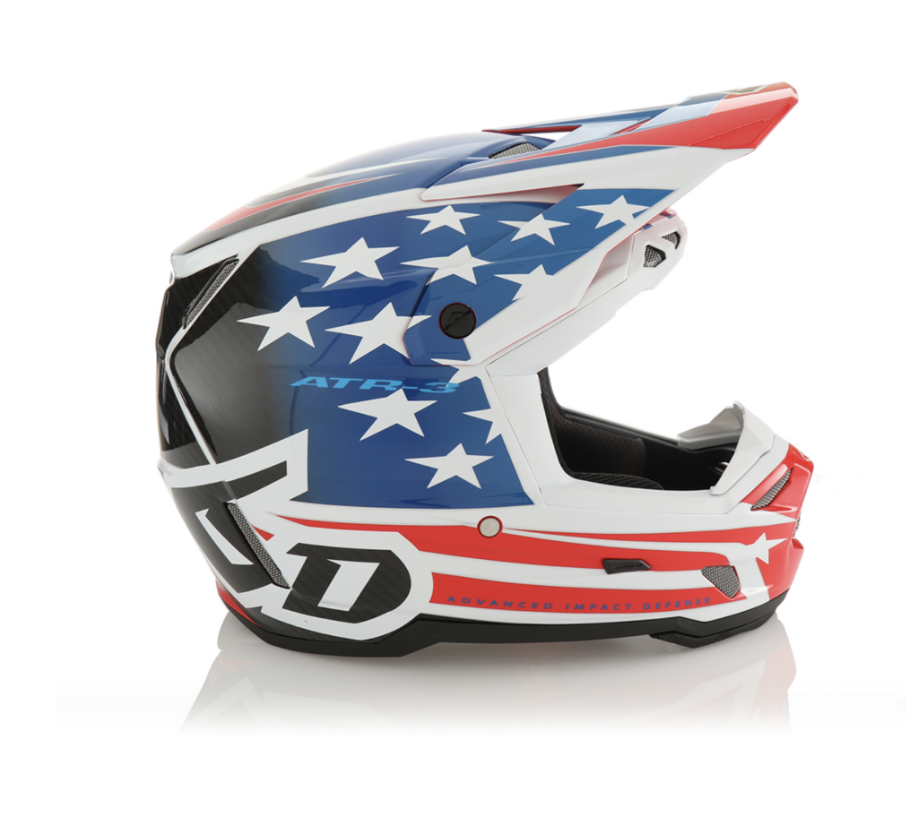 Casco 6D ATR-3 PATRIOT Rosso Bianco e Blu