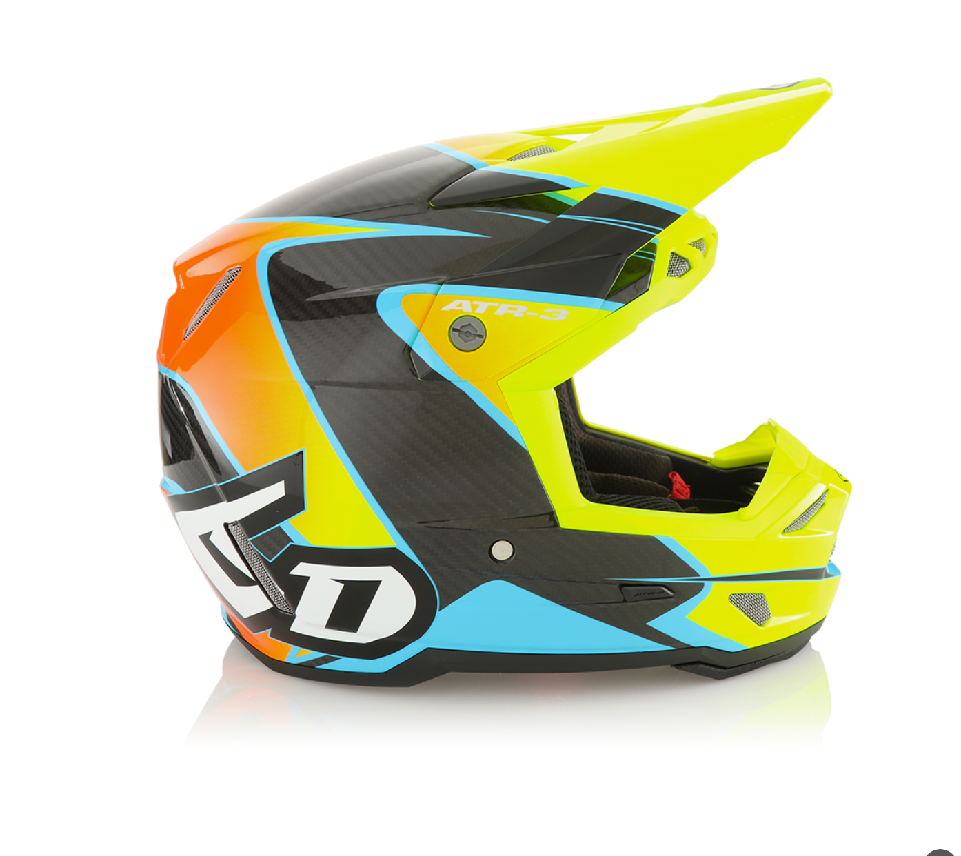Casco 6D ATR-3 WAVE Giallo Arancione e Ciano Lucido