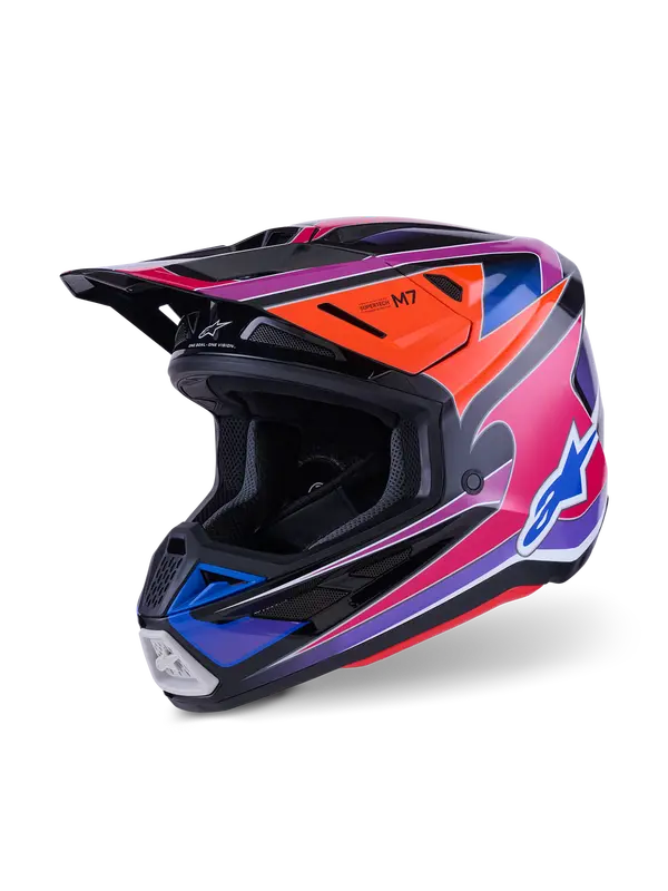 Casco Alpinestars  Supertech M7 Fuse Blu, Rosa, Viola