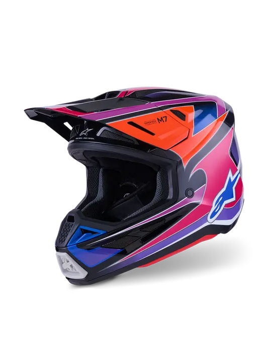 Casco Alpinestars  Supertech M7 Fuse Blu, Rosa, Viola