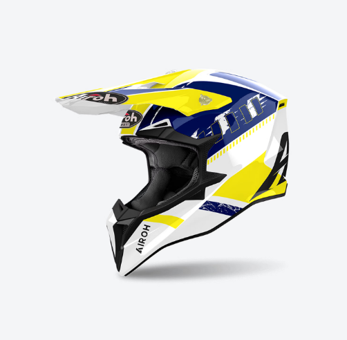 Casco Airoh WRAAAP FEEL Blu e Giallo