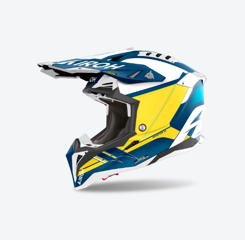 Casco Airoh AVIATOR 3 SABER Giallo e Blu