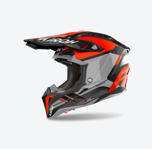 Casco Airoh AVIATOR 3 SABER Nero e Arancione