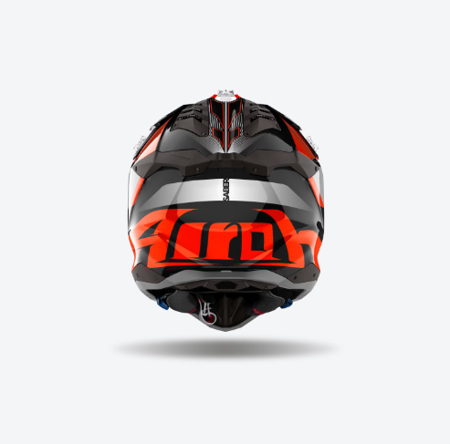 Casco Airoh AVIATOR 3 SABER Nero e Arancione