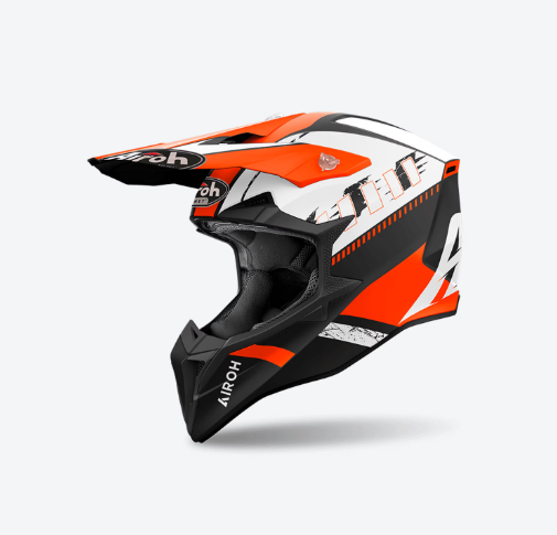 Casco Airoh WRAAAP FEEL Arancione e Nero Opaco