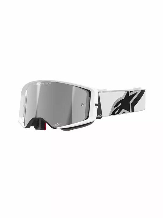 Maschera MX Alpinestars Supertech Bianco Mirror Silver