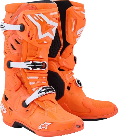 Stivali Cross Alpinestars  Tech 10 con sistema di raffreddamento Arancione