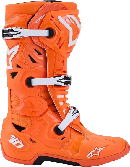 Stivali Cross Alpinestars  Tech 10 con sistema di raffreddamento Arancione