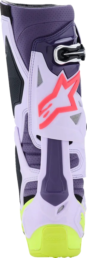 Stivali Cross Alpinestars  Tech 10 con sistema di raffreddamento Viola/Fluo