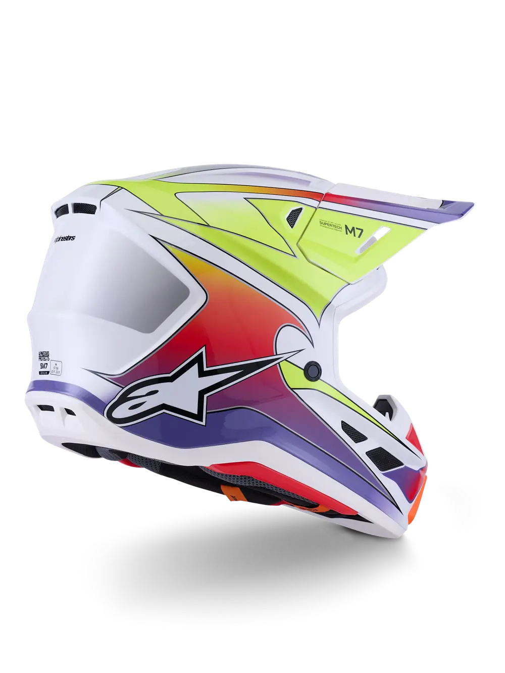 Casco Alpinestars  Supertech M7 Fuse Viola, Bianco, Giallo