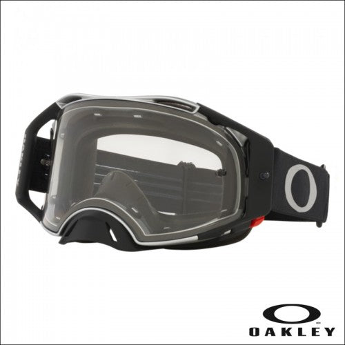 Maschera Oakely Airbrake MX Tuff Blocks Trasparente Nero