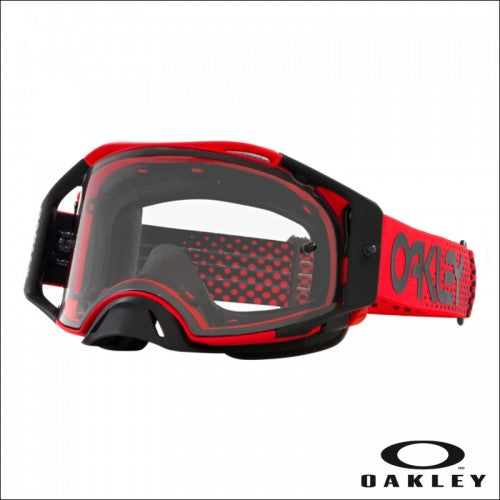 Maschera Oakley Airbrake MX Trasparente Rosso