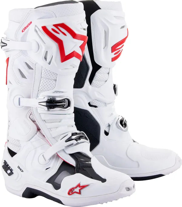 Stivali Cross Alpinestars Tech 10 con sistema di raffreddamento Rosso, Bianco